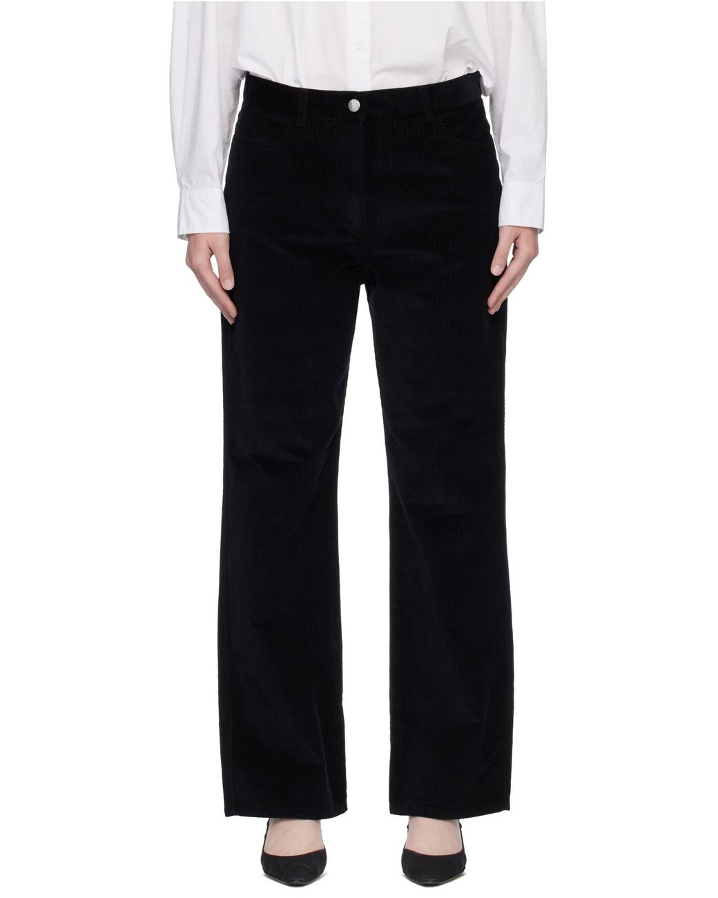 Totême  Black Totême Straight-Leg Corduroy Pants