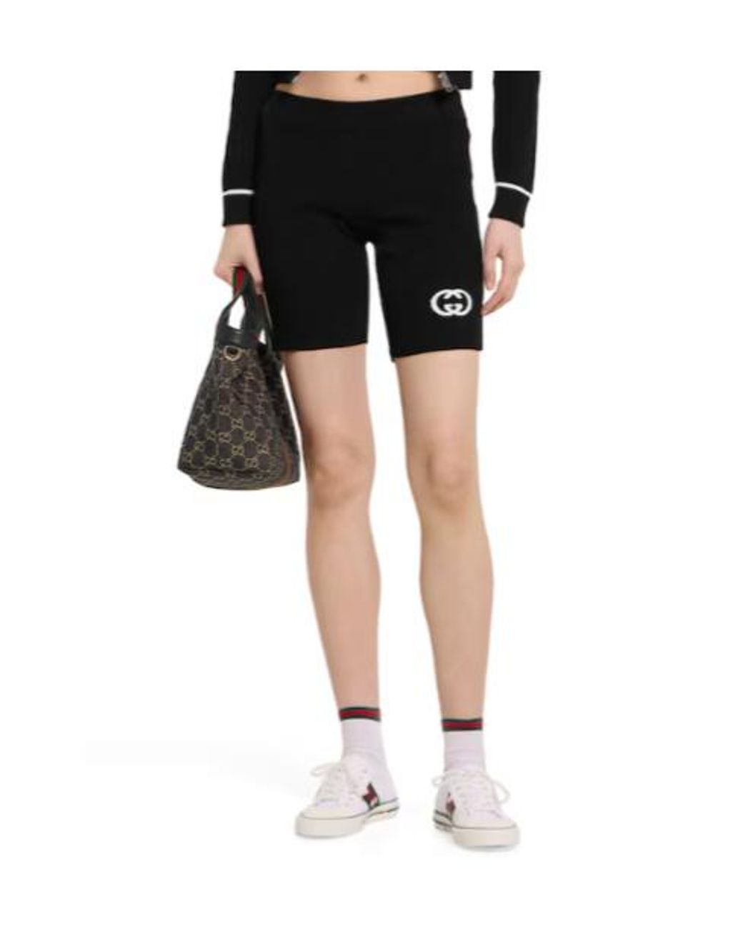 Gucci White Web Stripe Low-Top Sneakers