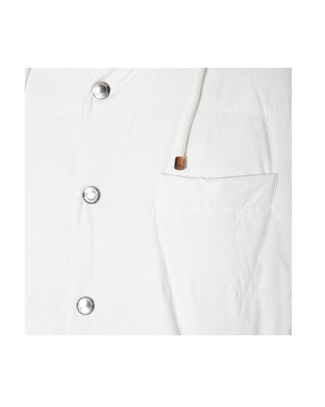 Brunello Cucinelli White Hooded Down Gilet for men