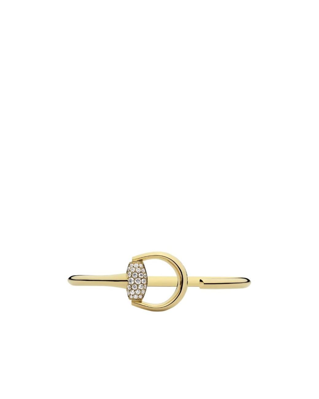 Gucci Metallic Horsebit Diamond 18K Bangle Bracelet