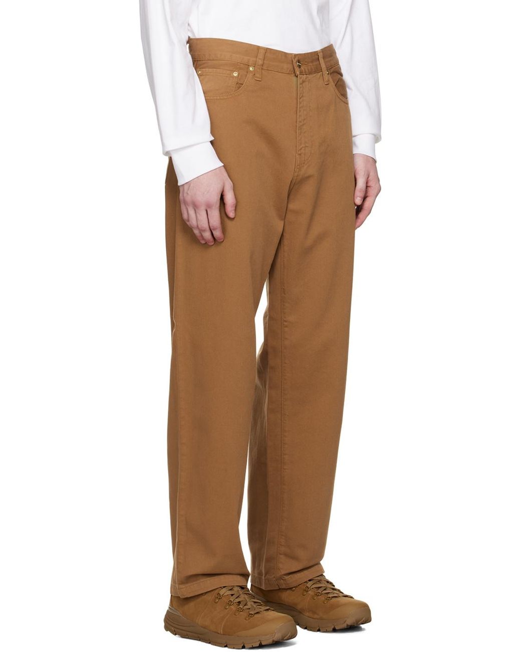 Carhartt Brown Straight-Leg Cotton Trousers for men