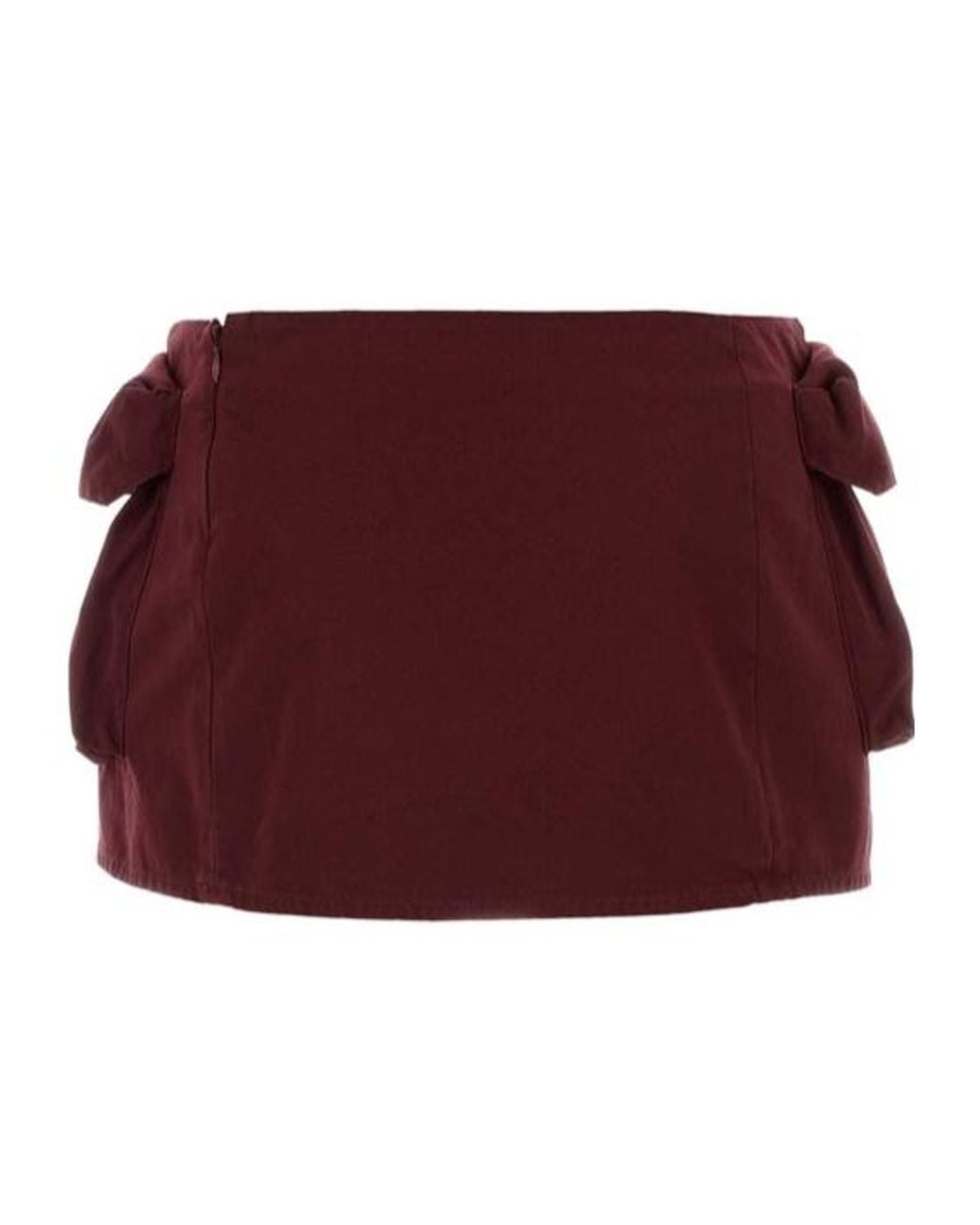Miu Miu Red Washed Poplin Mini Skirt