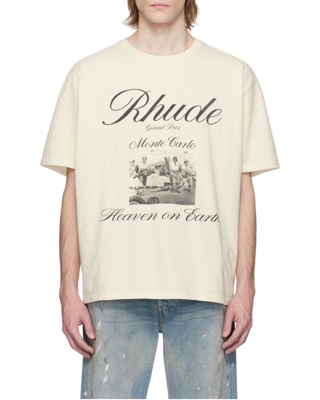 Rhude White Monte Carlo Graphic T-Shirt for men