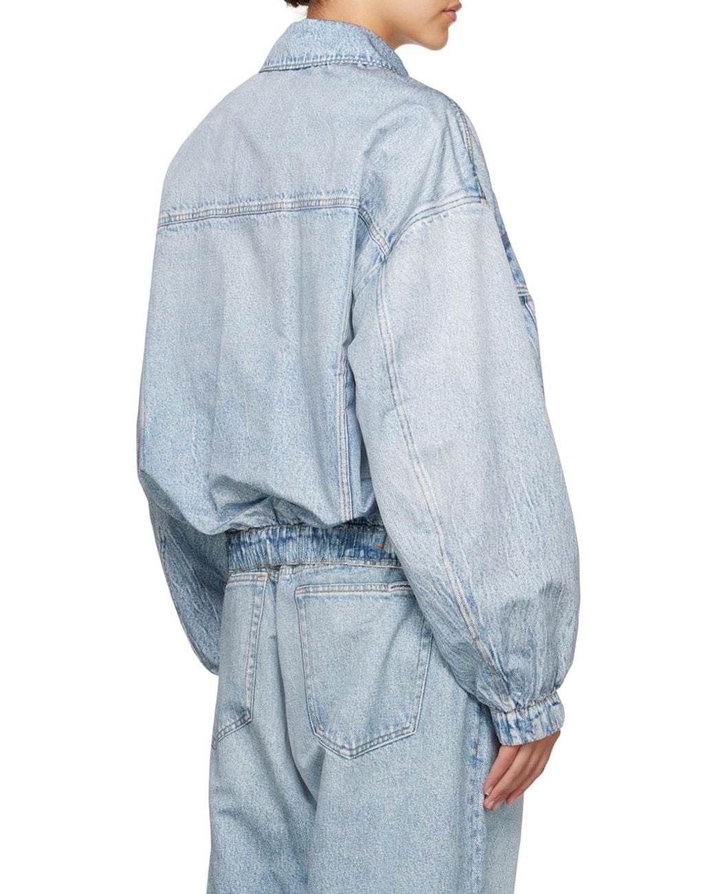 Alexander Wang Blue Denim Bomber Jacket