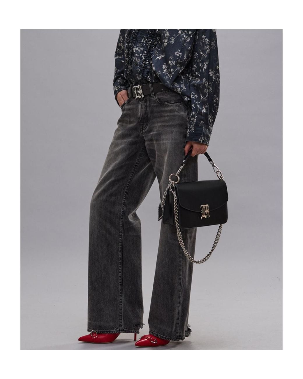 R13 Gray Darcy Loose Jean