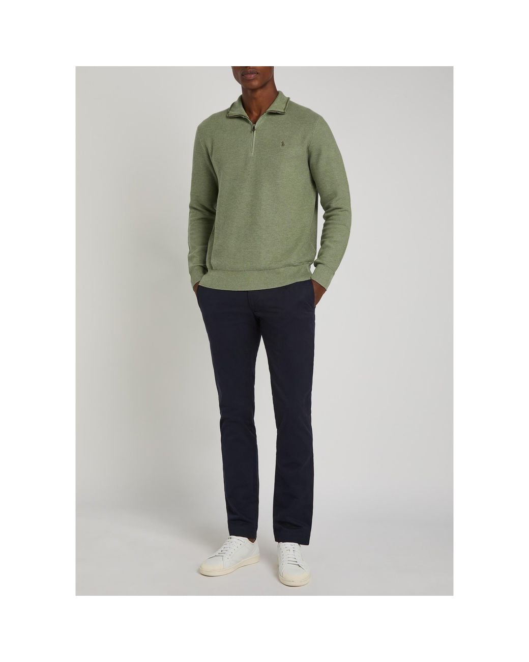 Polo Ralph Lauren Green Pure Cotton Knitted High-Neck Sweater for men