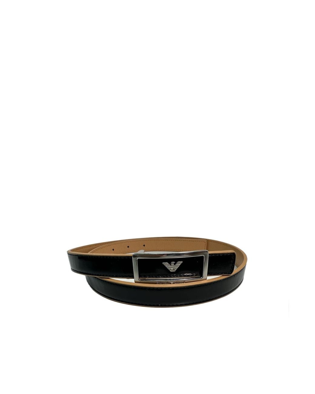 Emporio Armani White Eagle Label Double-Sided Belt for men