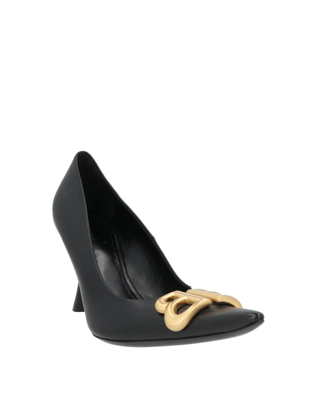 Balenciaga Black Leather Pointed-Toe Stiletto Heels