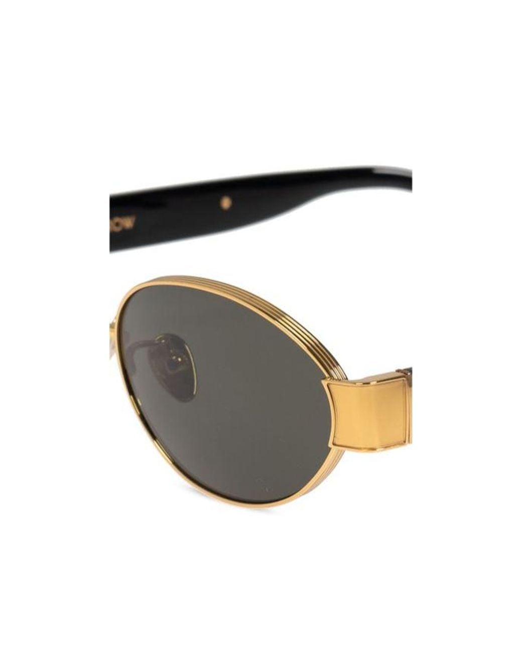Linda Farrow Metallic Sadie Oval Frame Sunglasses