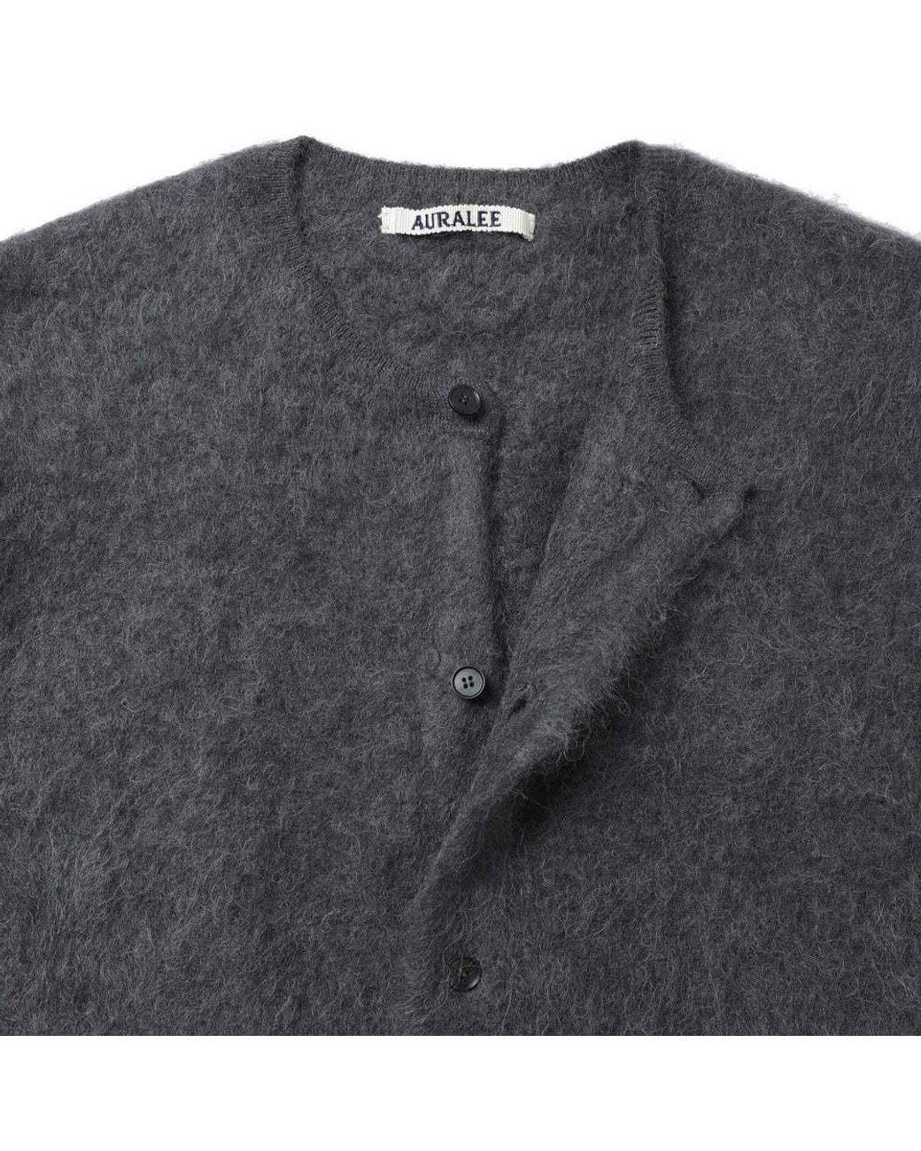 Auralee Gray Long-Sleeved Sweater for men