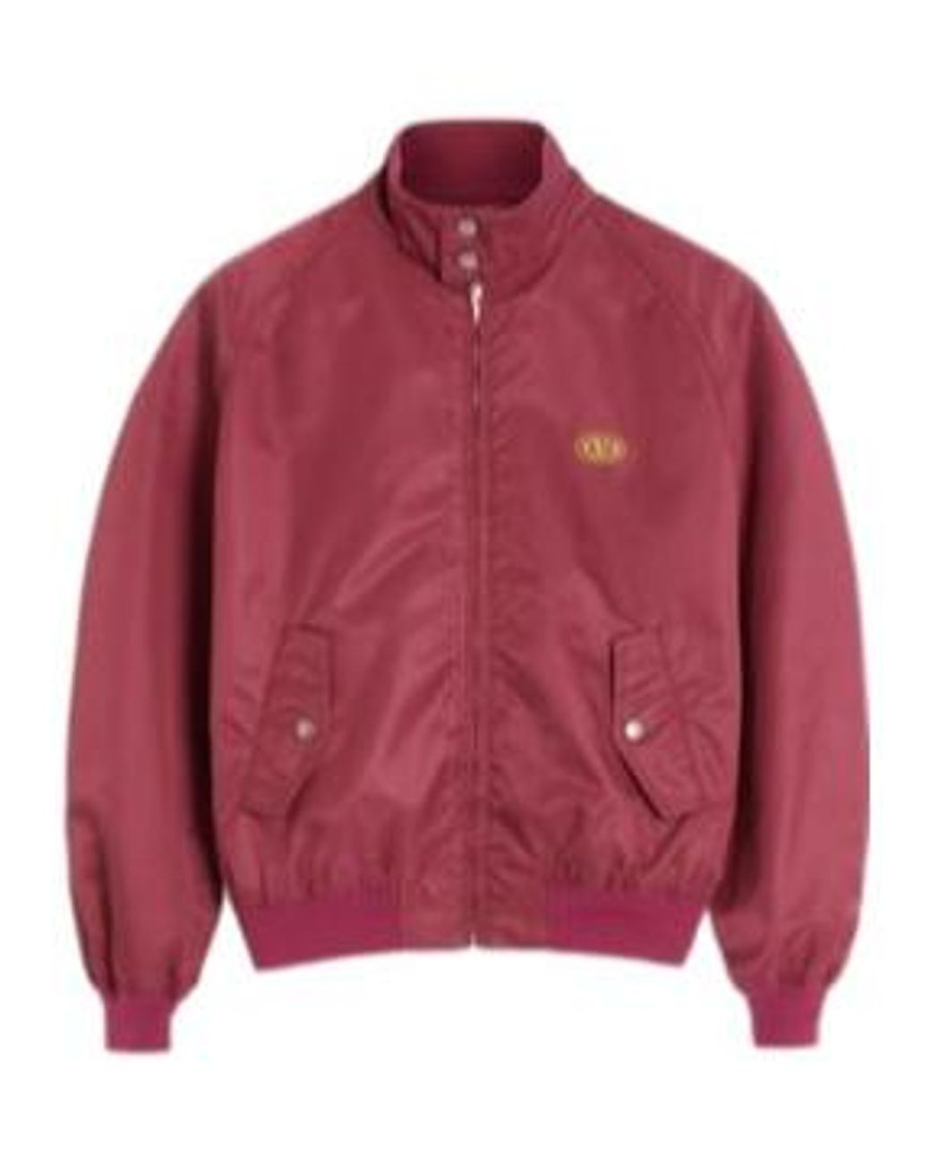 Valentino Red Logo Patch Zip-Up High Neck Jacket for men