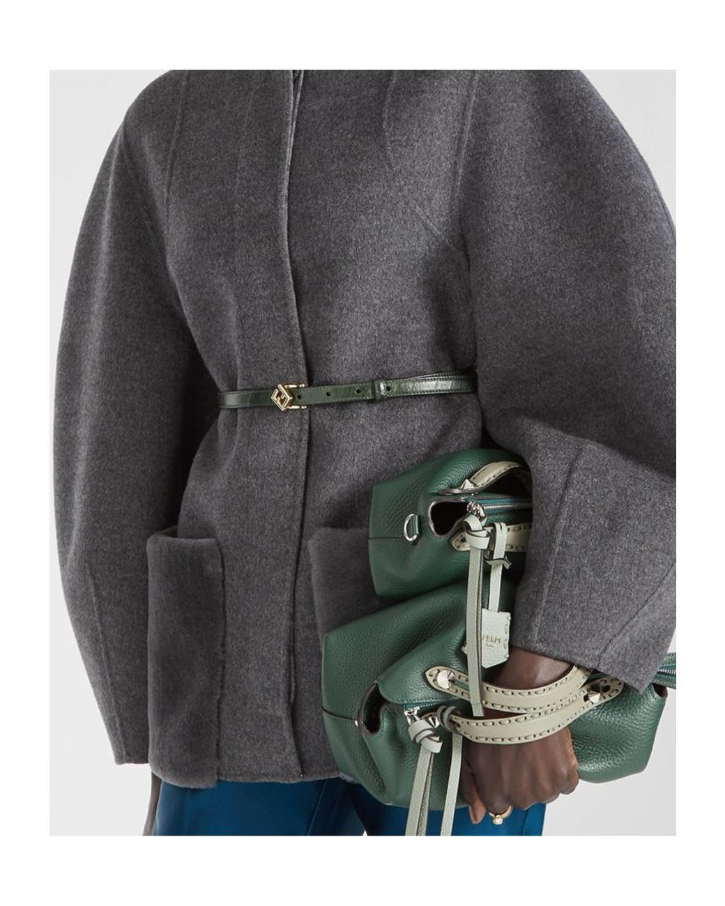 Fendi White Hagfish Leather Belt