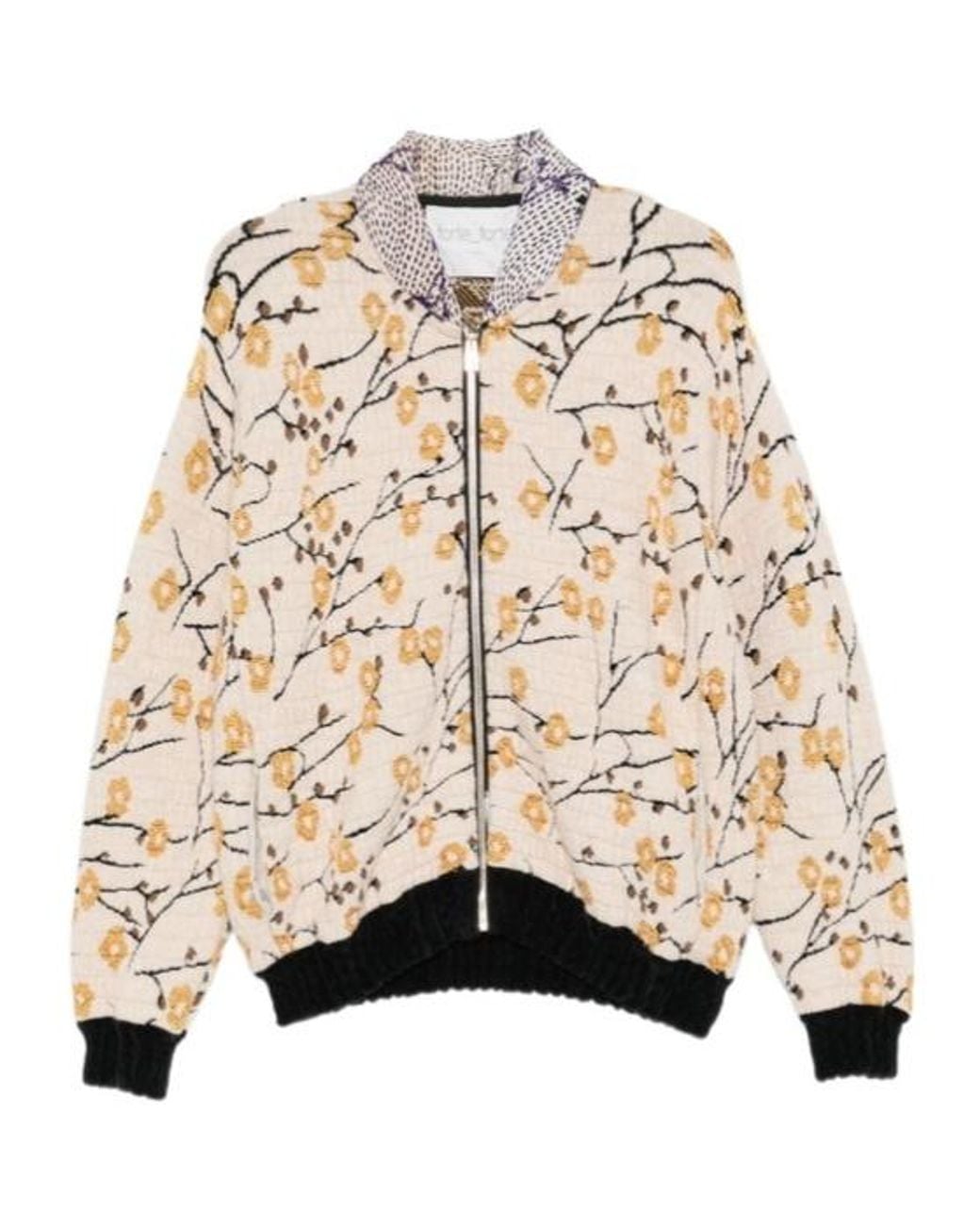 Forte_forte Natural Long-Sleeve Zip-Fastening Cardigan