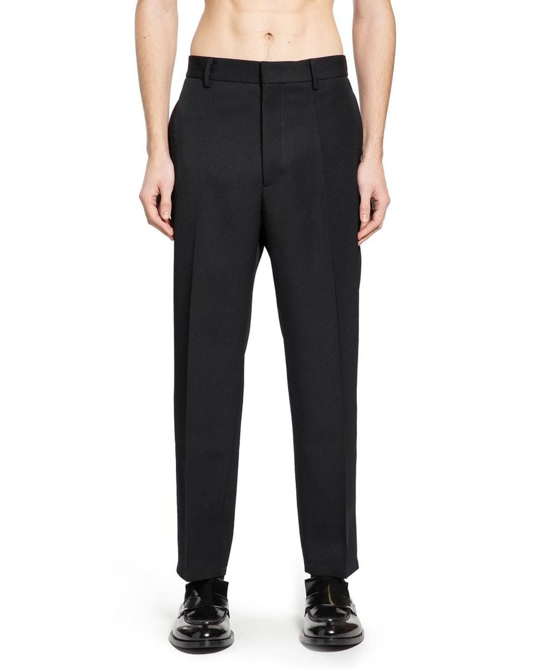 Jil Sander Black Pleated Tapered Pants for men