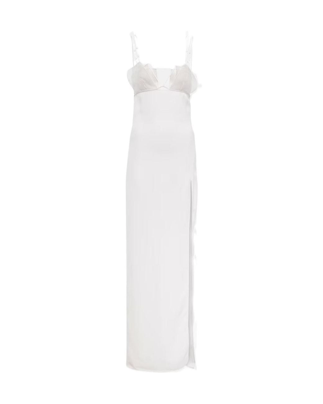 Nensi Dojaka White Bridal Cutout Crepe Gown