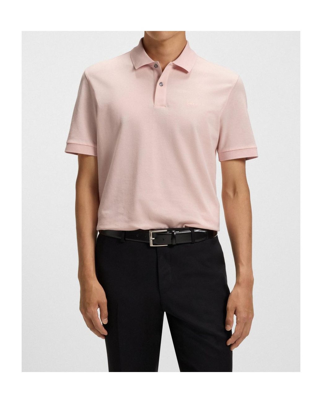 Boss Pink Boss Pallas Embroidered Straight Hem Polo Shirt for men