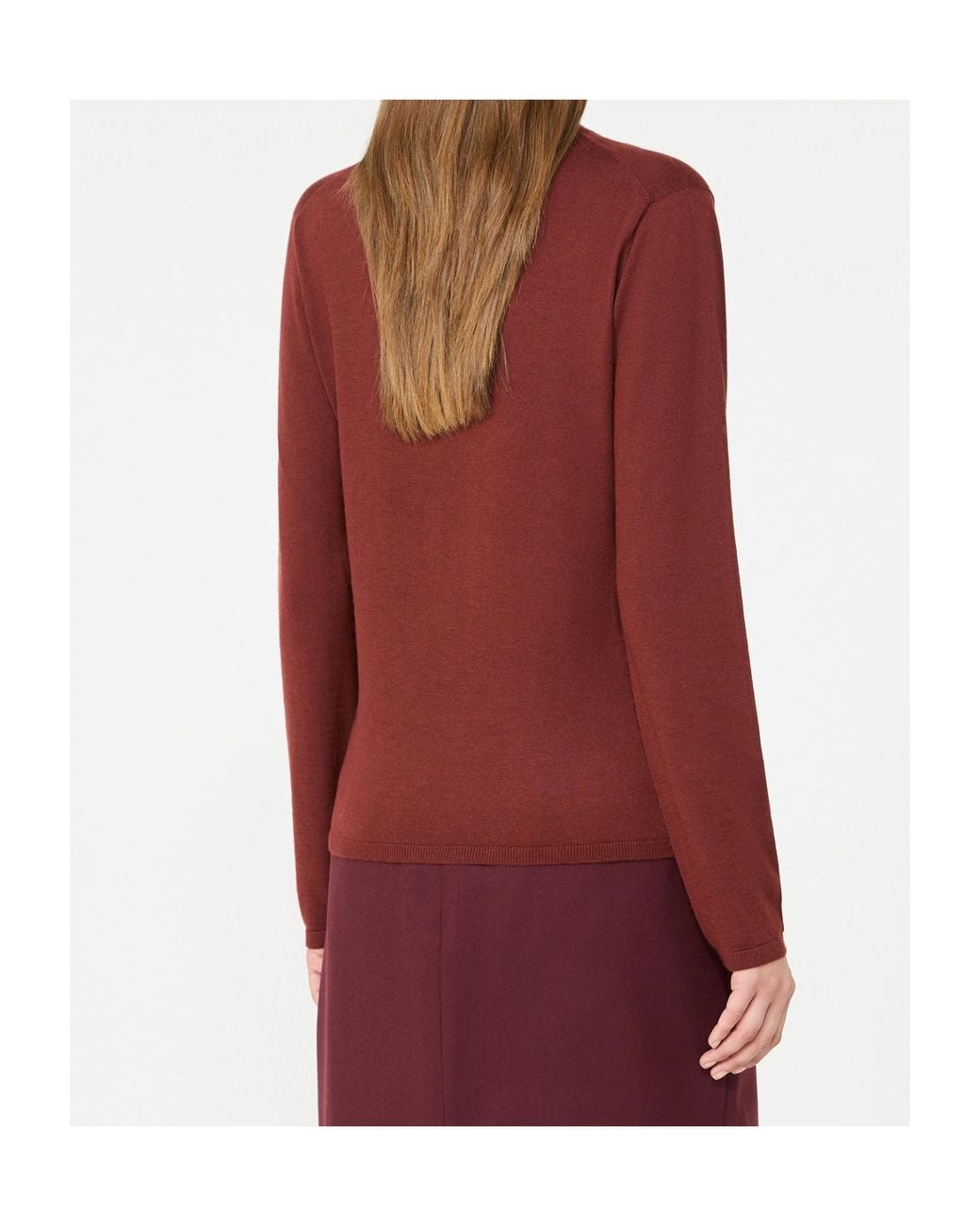 Max Mara Red Cashmere Yarn Crew-Neck Sweater