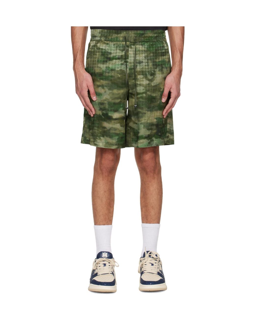Amiri Green Ma Camouflage Shorts for men