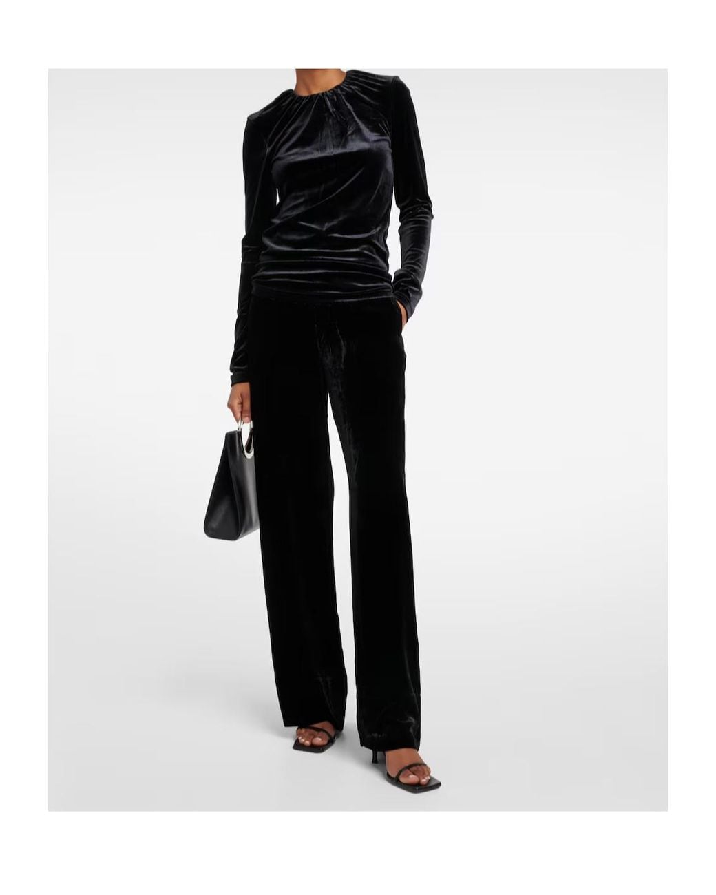 Totême Black High-Rise Wide-Leg Pants