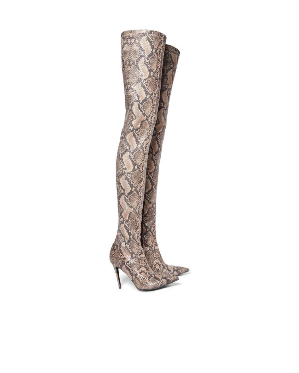 Stella McCartney White Pointed Toe Thigh-Length Boots
