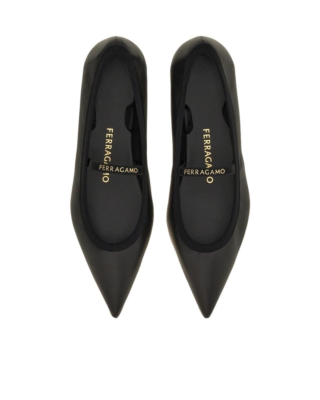 Ferragamo Black Ferragamo Ankle Ribbon Ballet Flat Shoes