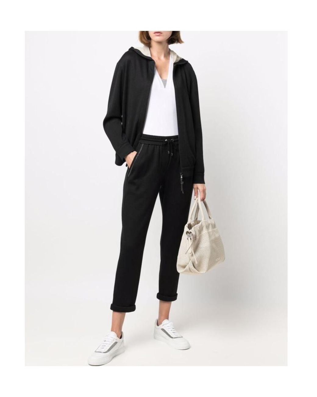 Brunello Cucinelli Black Drawstring Tapered Sweatpants