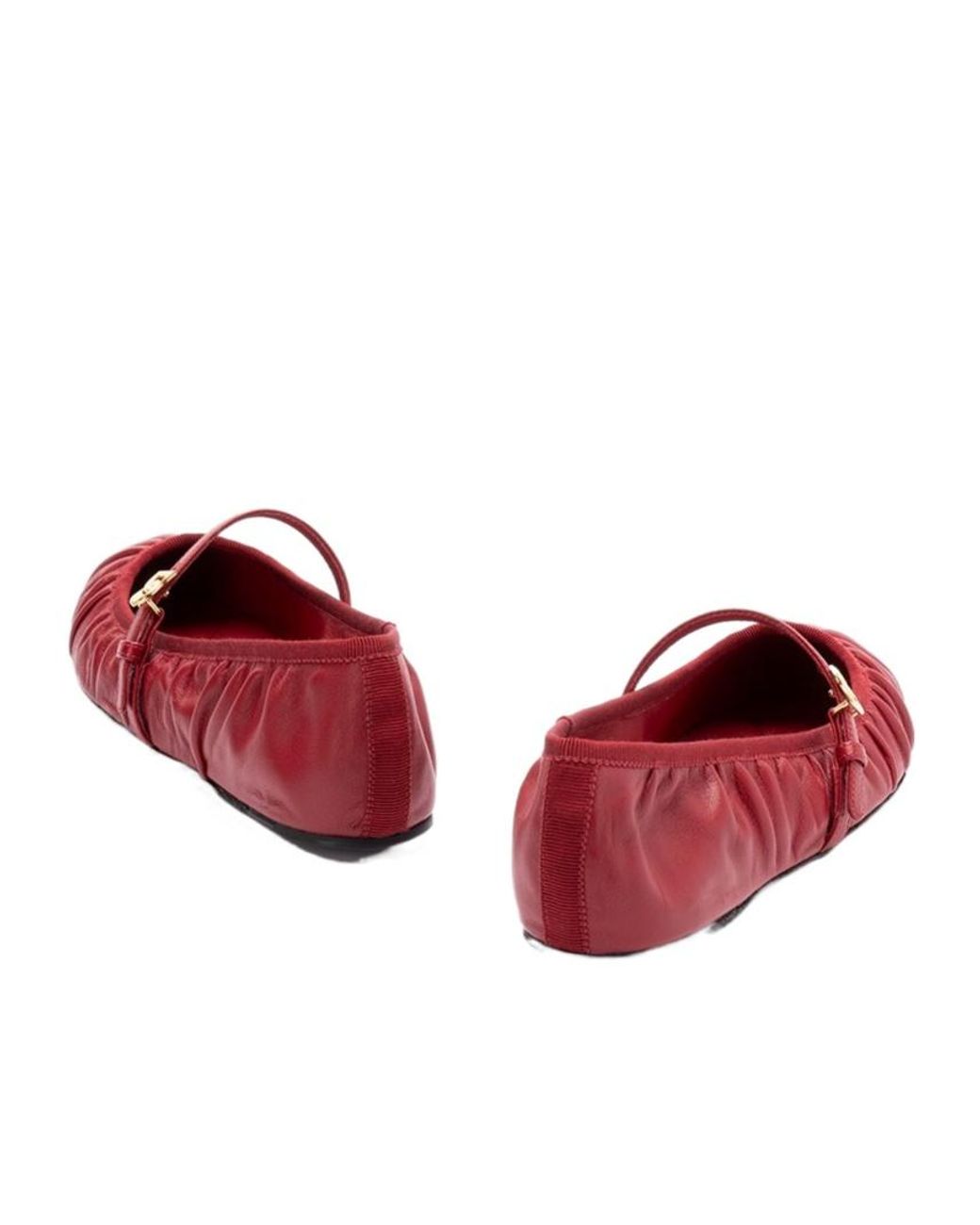 Dolce & Gabbana Red Dg Logo Plaque Ballet Flats