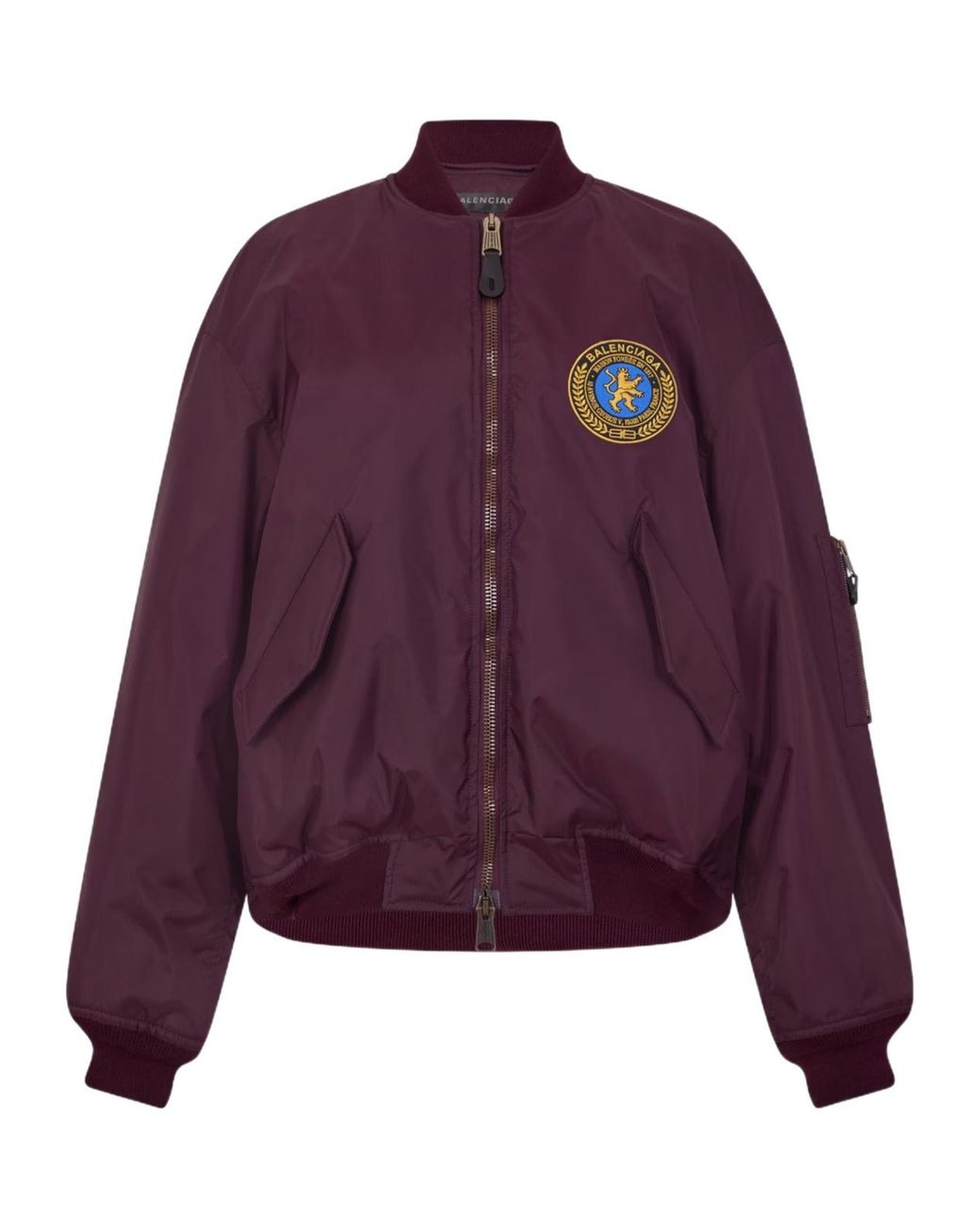Balenciaga Purple Stand-Up Collar Casual Jacket