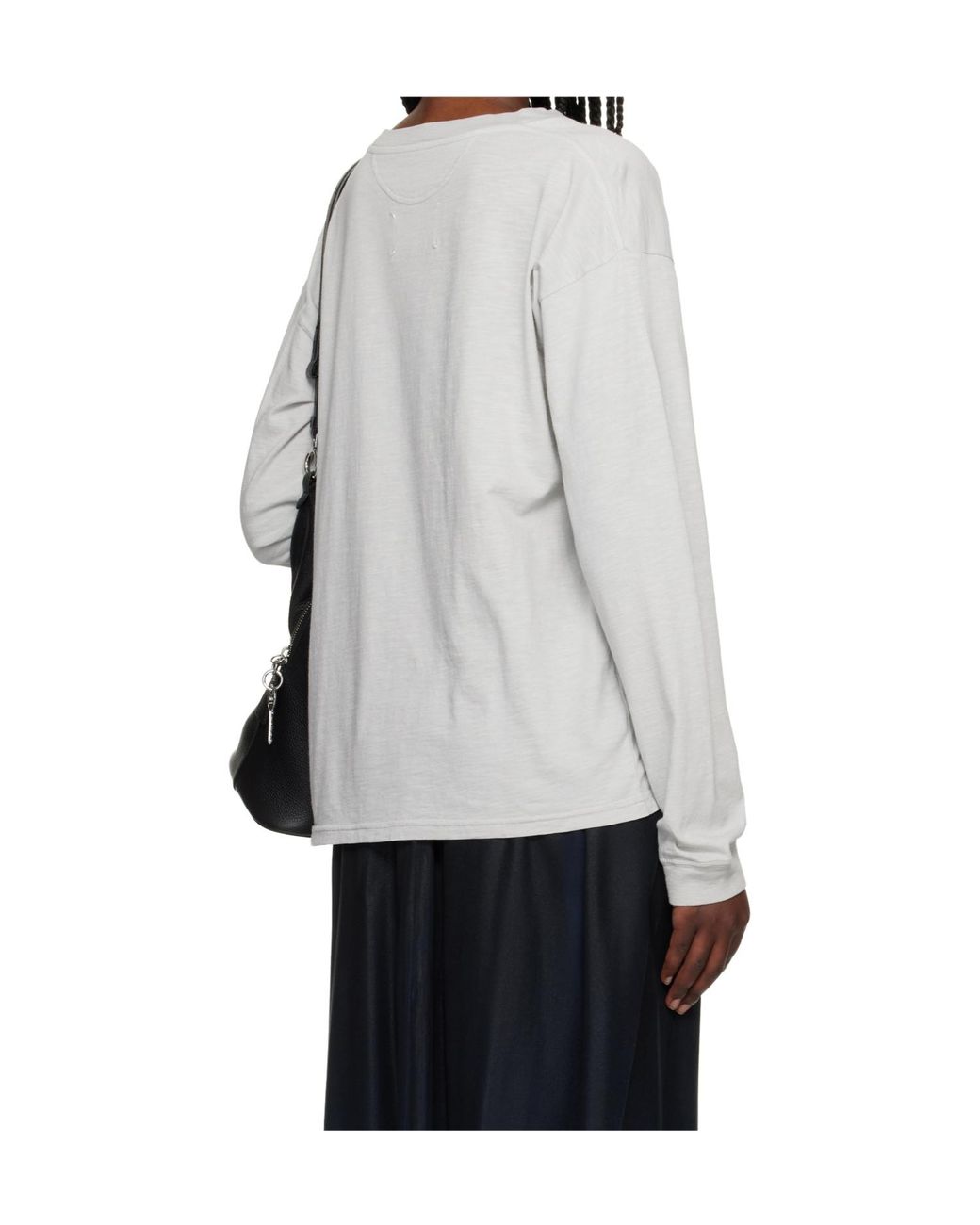 Maison Margiela Gray Logo Embroidered T-Shirt