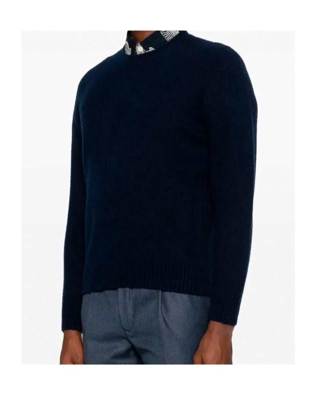 Drumohr Blue Crew Neck Sweater for men