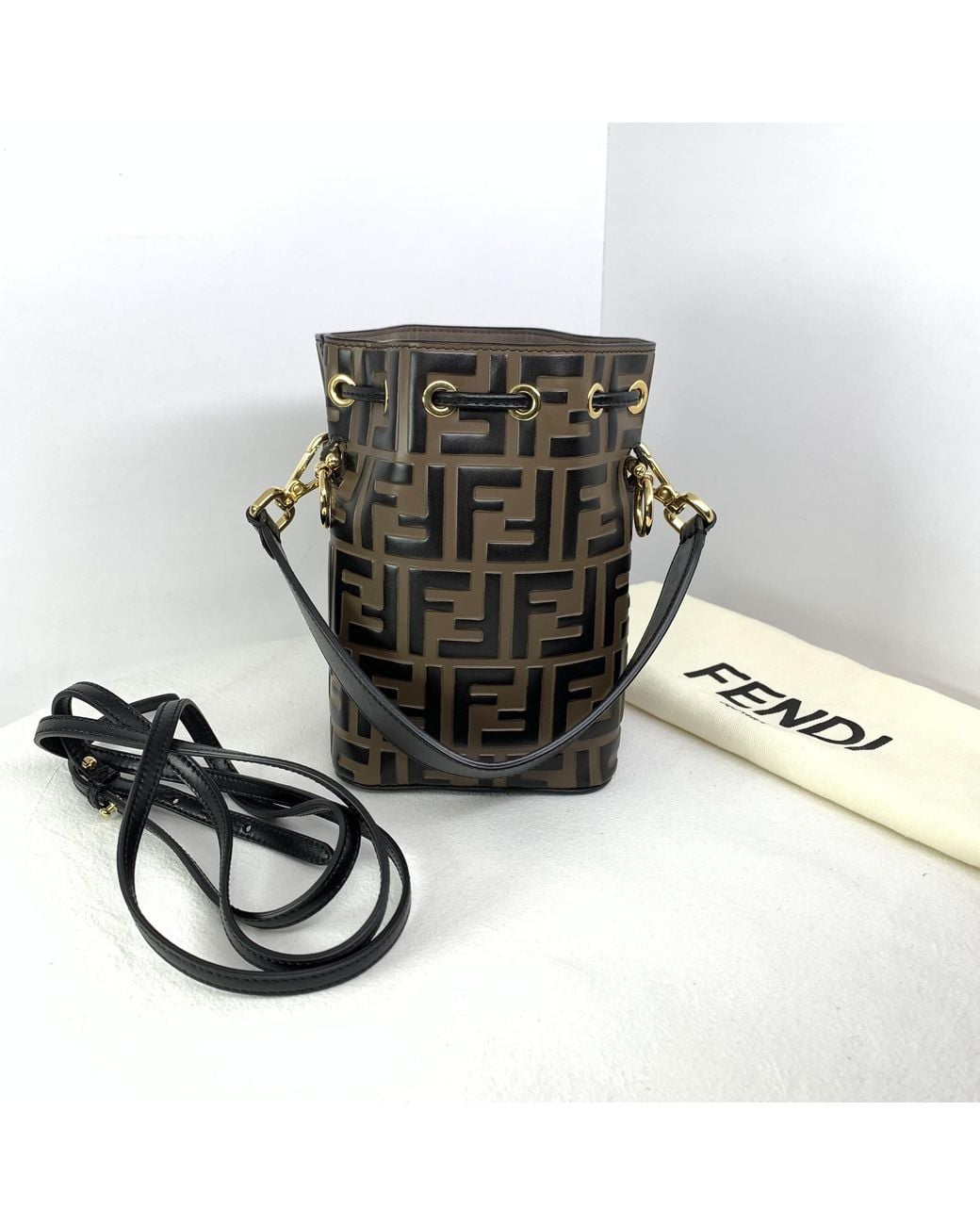 Fendi Brown Mon Tresor Mini Bucket Bag