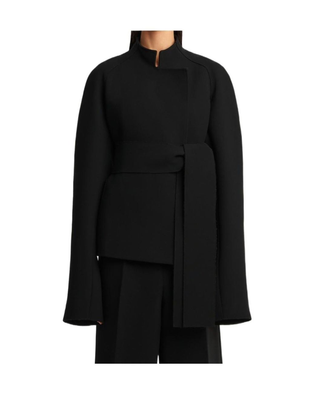 Khaite Black Edith Long-Sleeved Belted Jacket