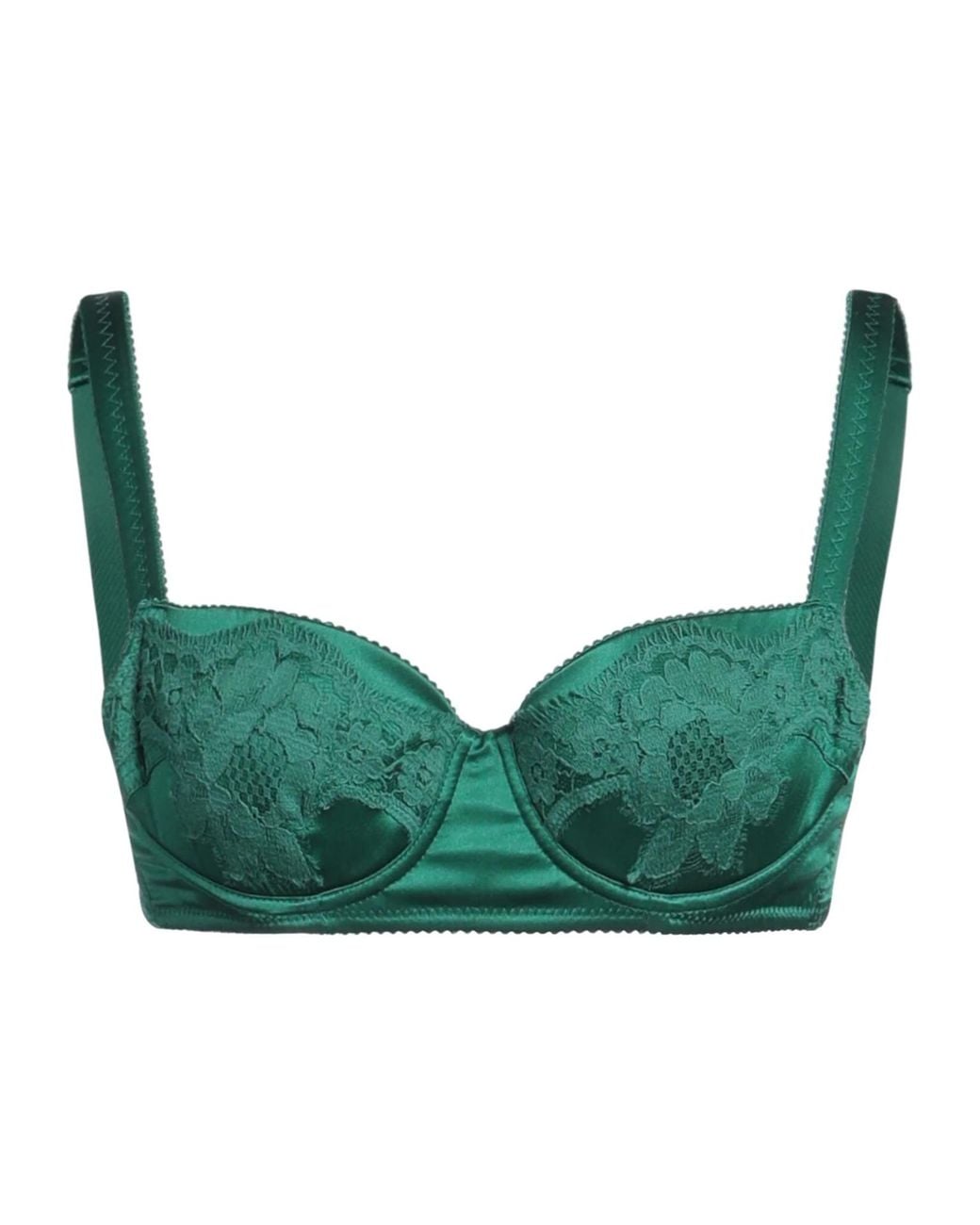 Dolce & Gabbana Green Lace V-Neck Bra