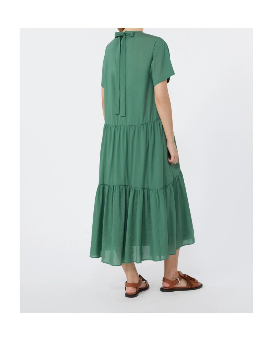 Weekend by Maxmara Green Technical Cotton Canvas Dress