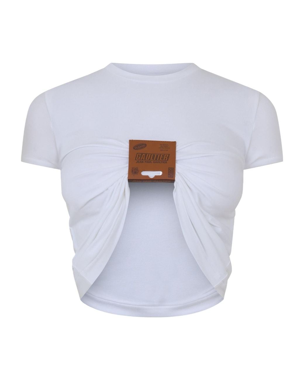 Jean Paul Gaultier White Solid Color Pullover Short Sleeve Top
