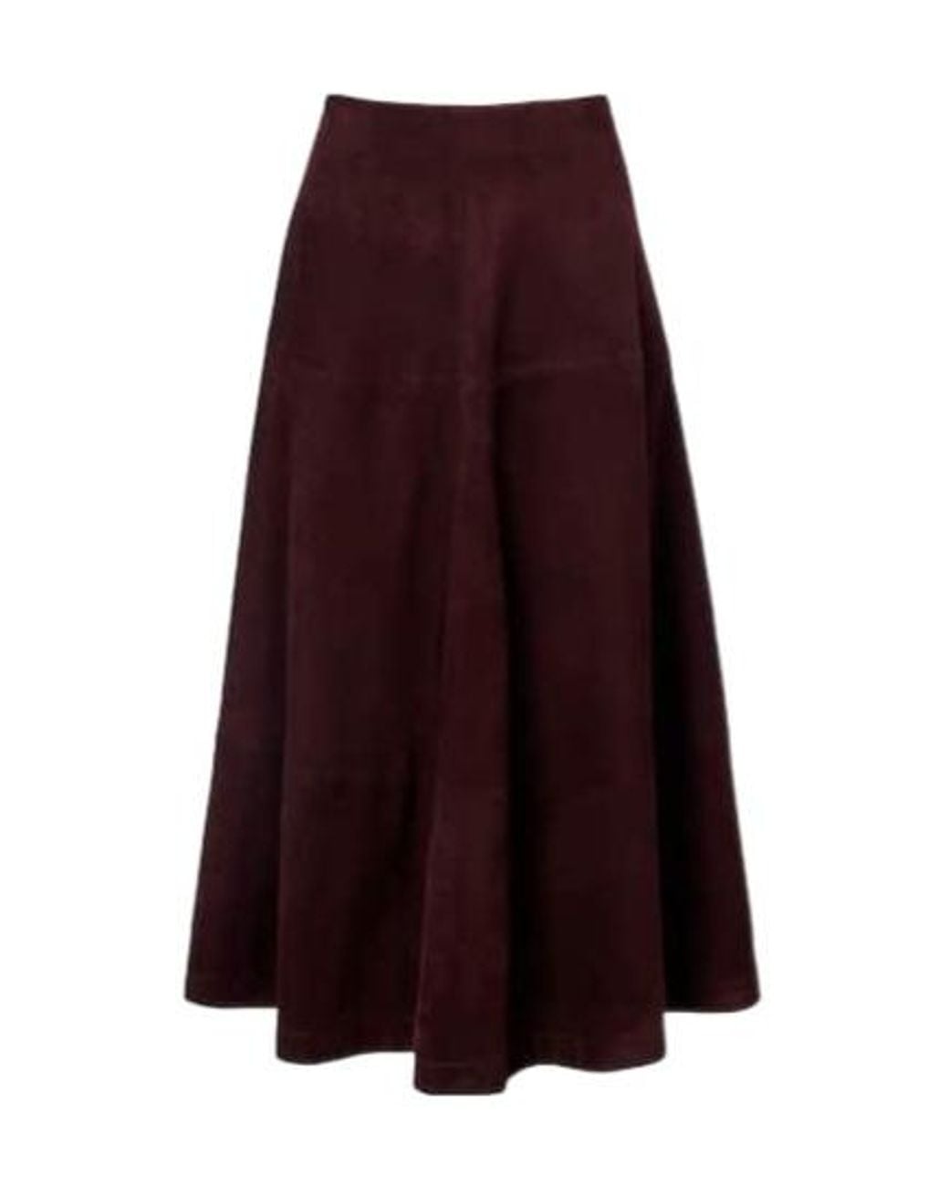 Nour Hammour Purple Opera Leather Maxi Skirt