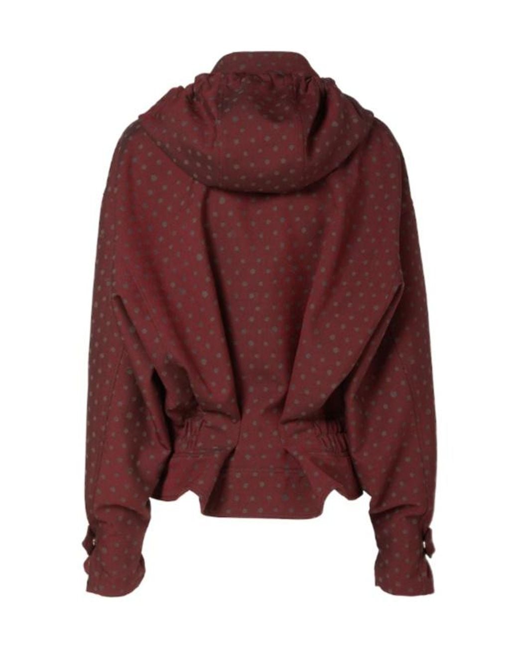 Fendi Red Burgundy Printed Wool Blouson