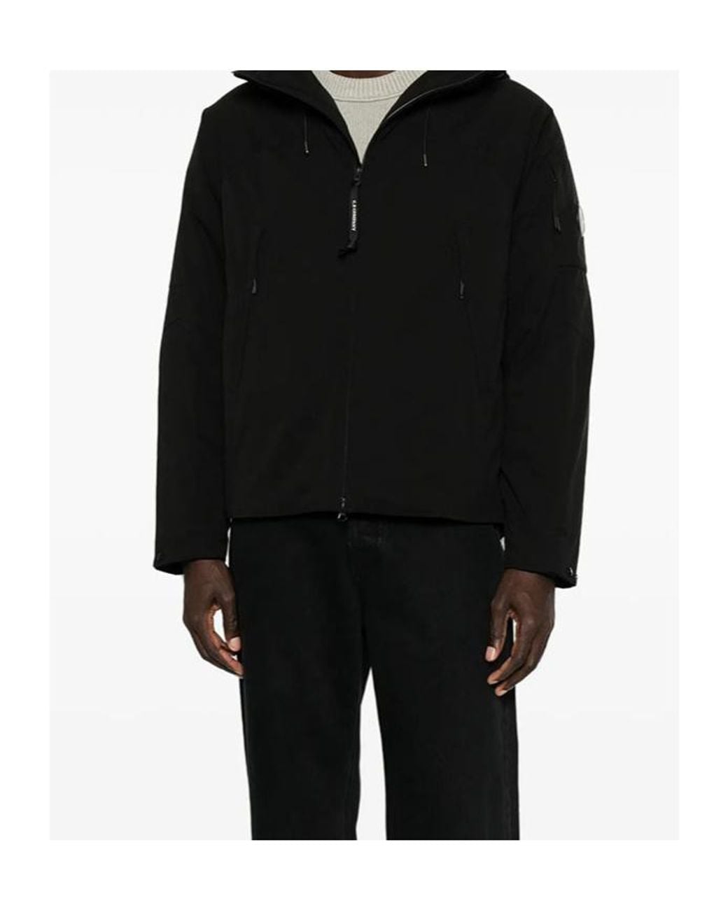 C P Company Black Lens Detailed Zip-Up Jacket for men