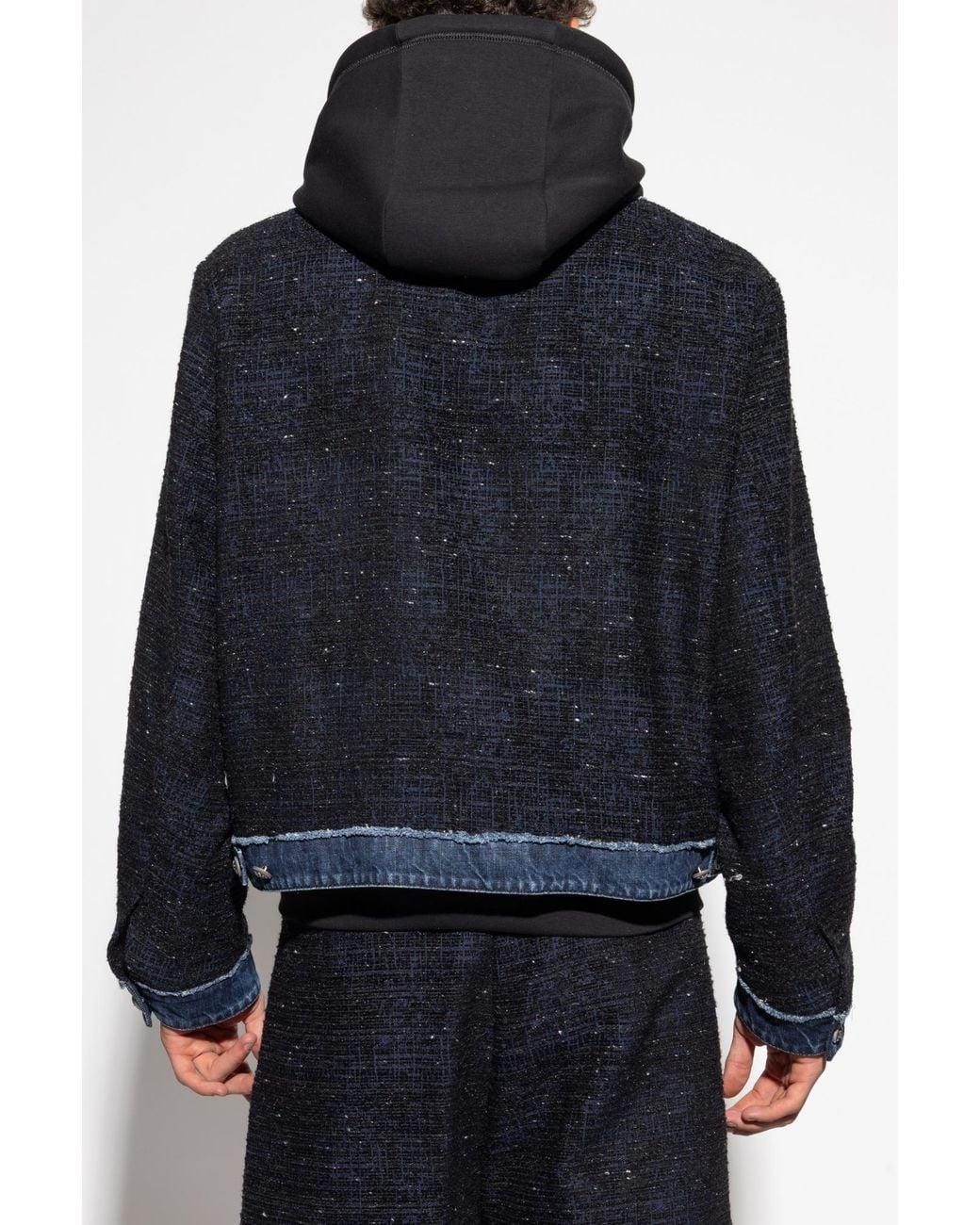 DSquared² Blue Chain-Trimmed Tweed Jacket for men