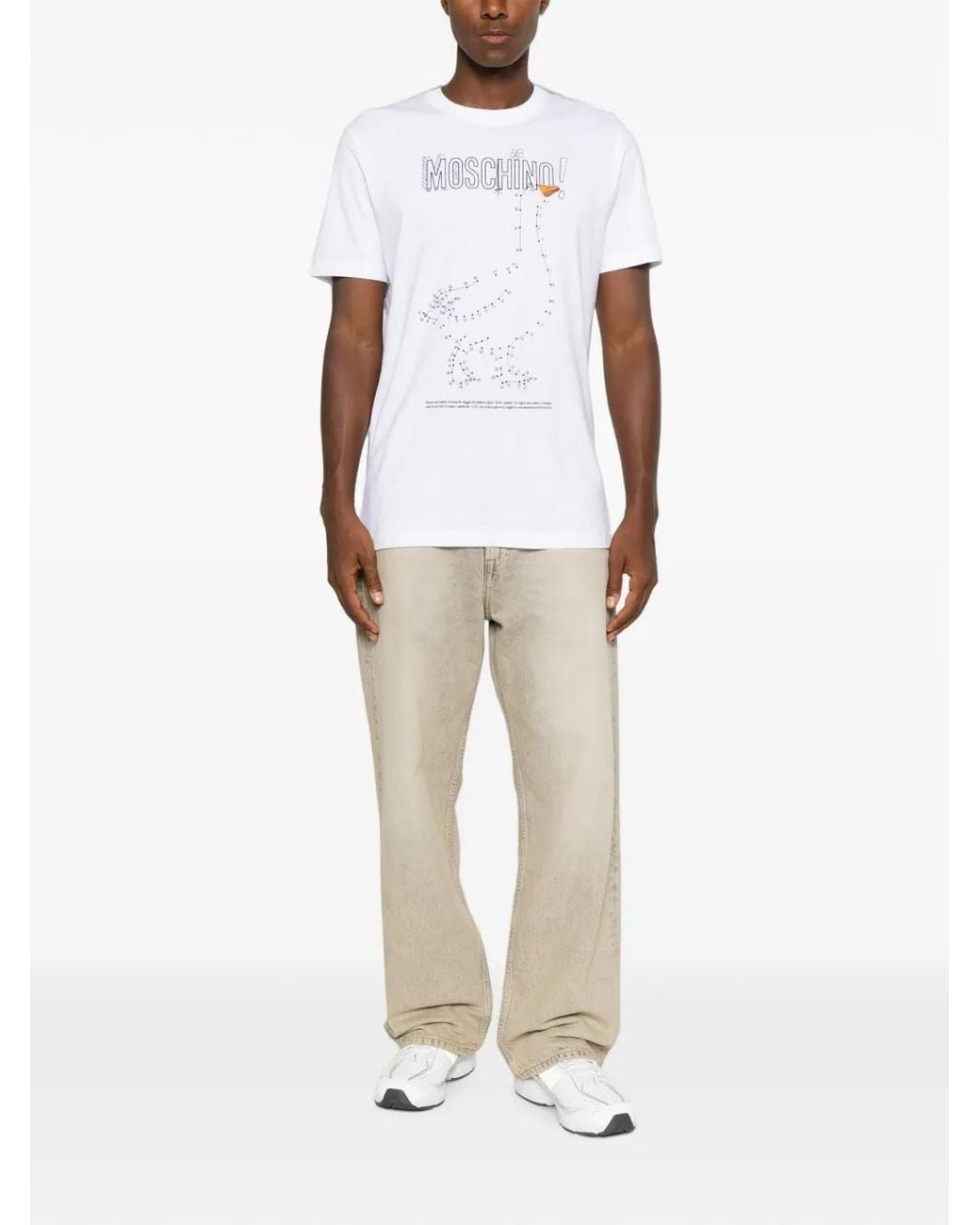 Moschino White Logo-Print Short-Sleeve T-Shirt for men