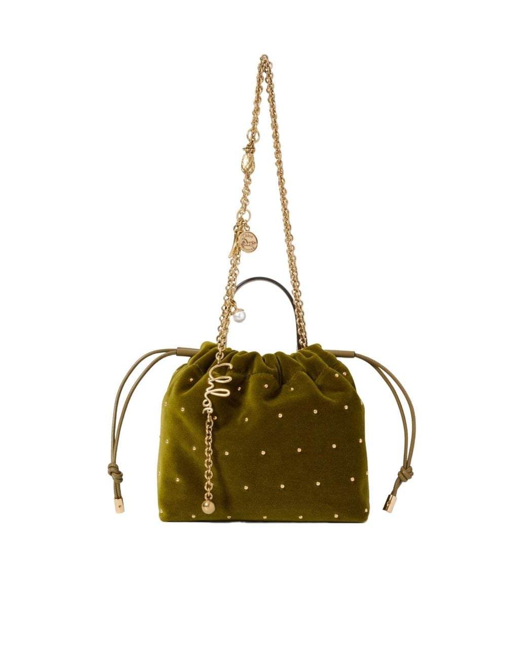 Chloé Green Mini Chloé Icons Shoulder Bag With Chain
