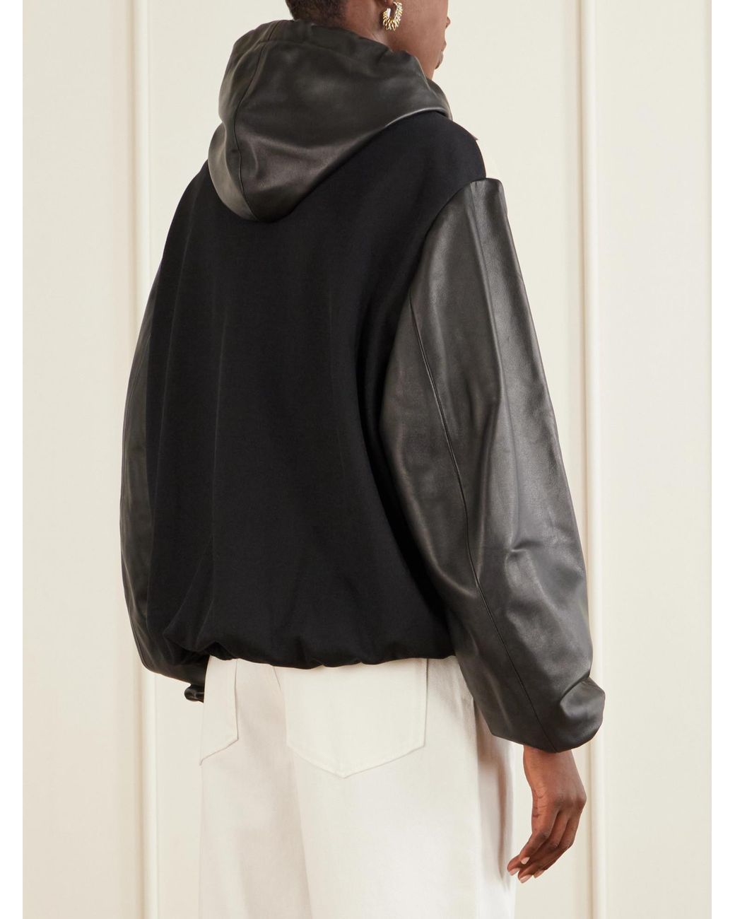 Wales Bonner Black Striped Leather Jacket