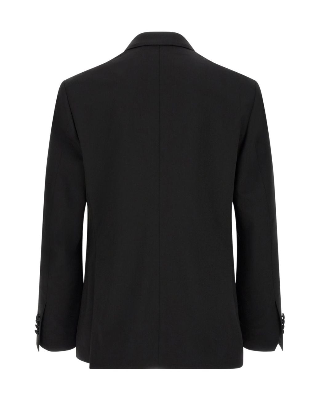 Lardini Black Double-Breasted Satin-Trim Suit for men