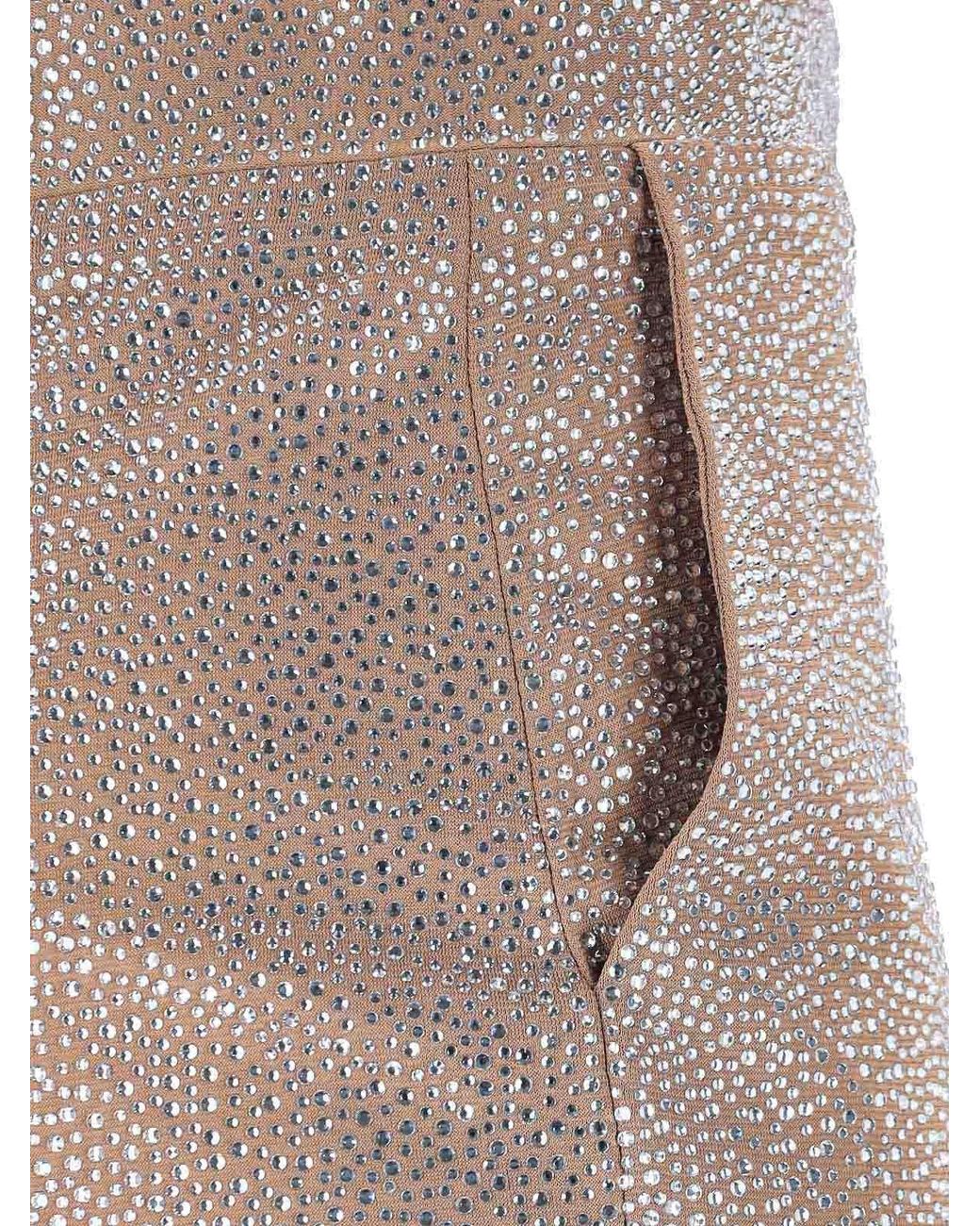 GIUSEPPE DI MORABITO Brown Crystal-Embellished Skirt