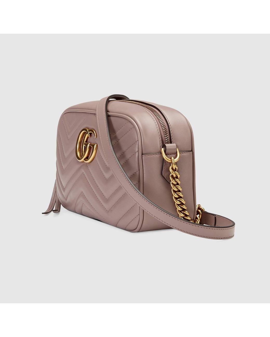 Gucci Brown Gg Marmont Leather Bag
