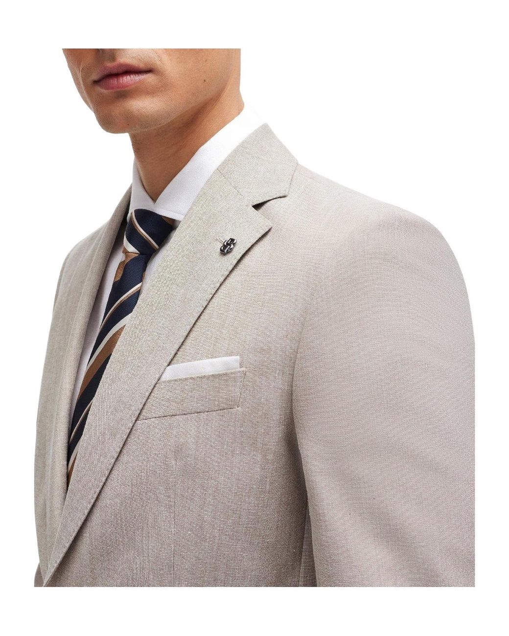 Boss Gray Single-Breasted Blazer for men
