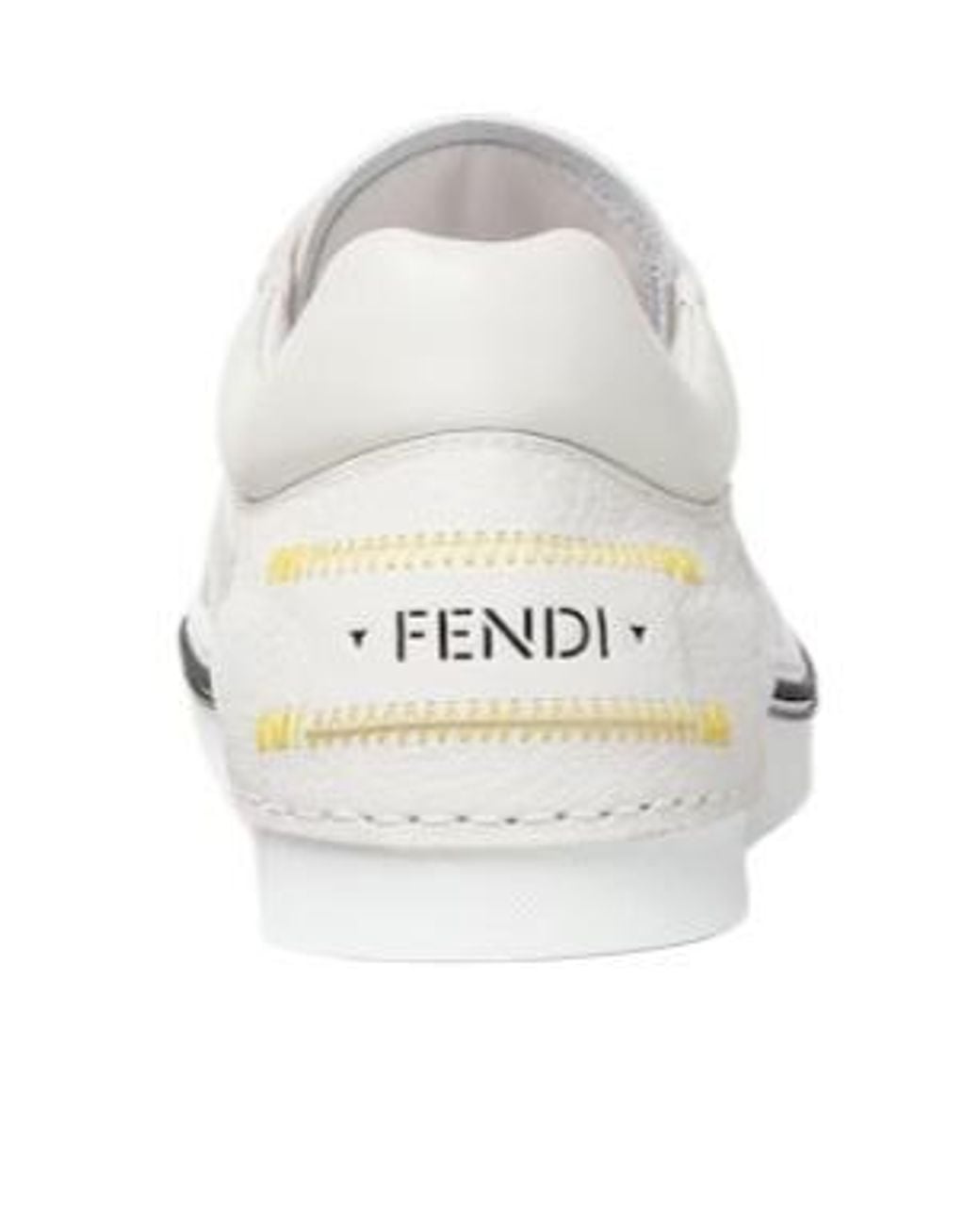 Fendi White Fender Low-Top Sneakers