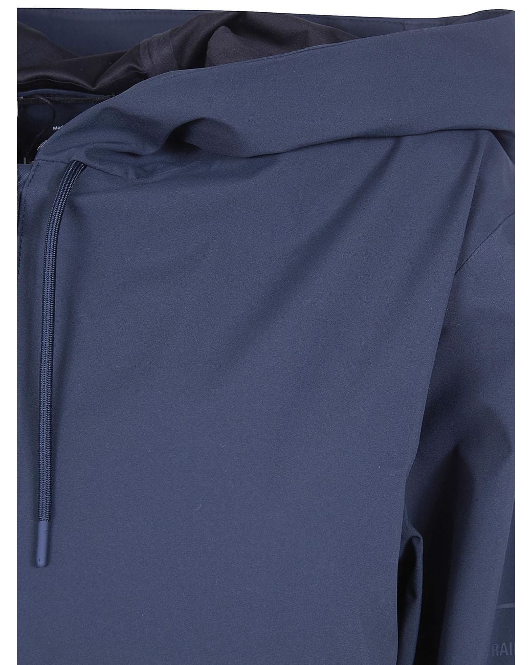 Rains Blue Hooded Zip Jacket