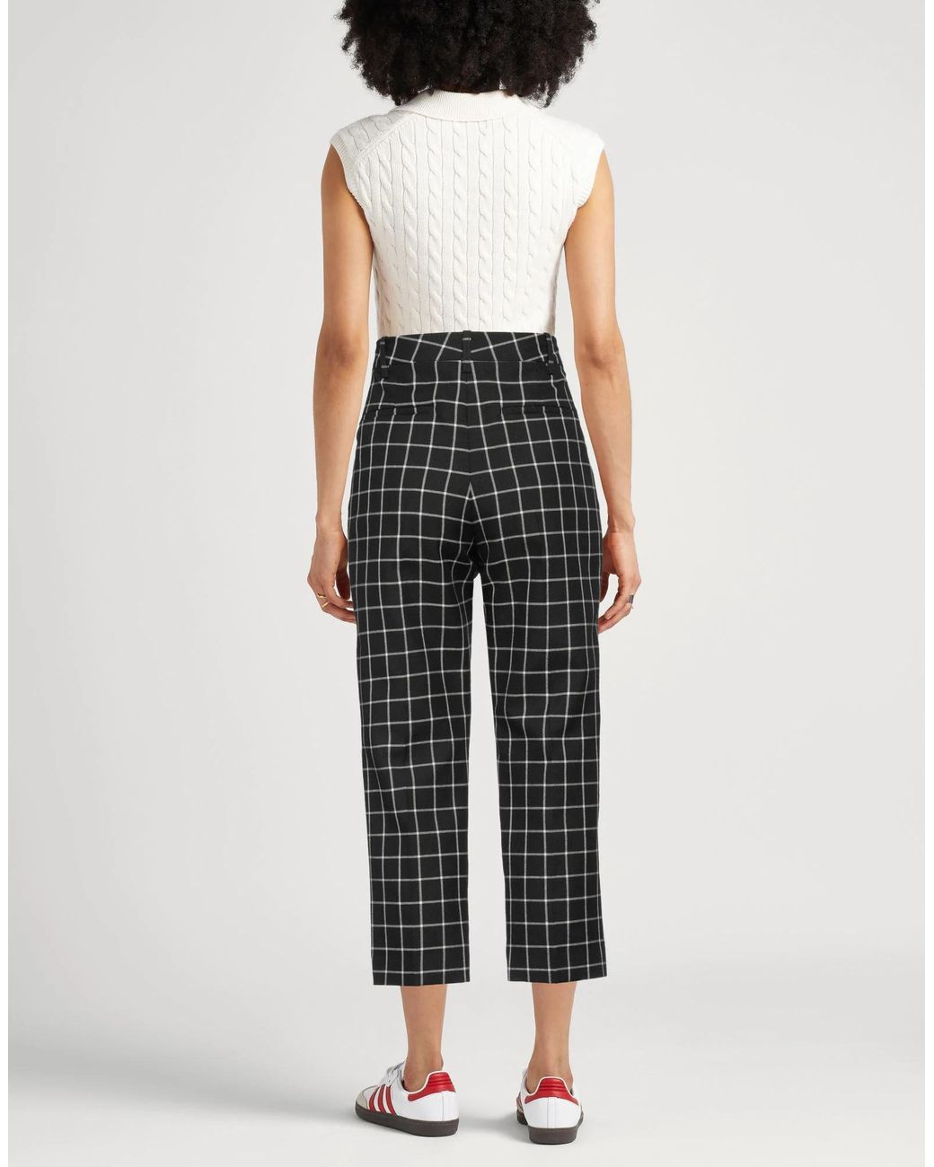 Marni Black Plaid Cropped Trousers