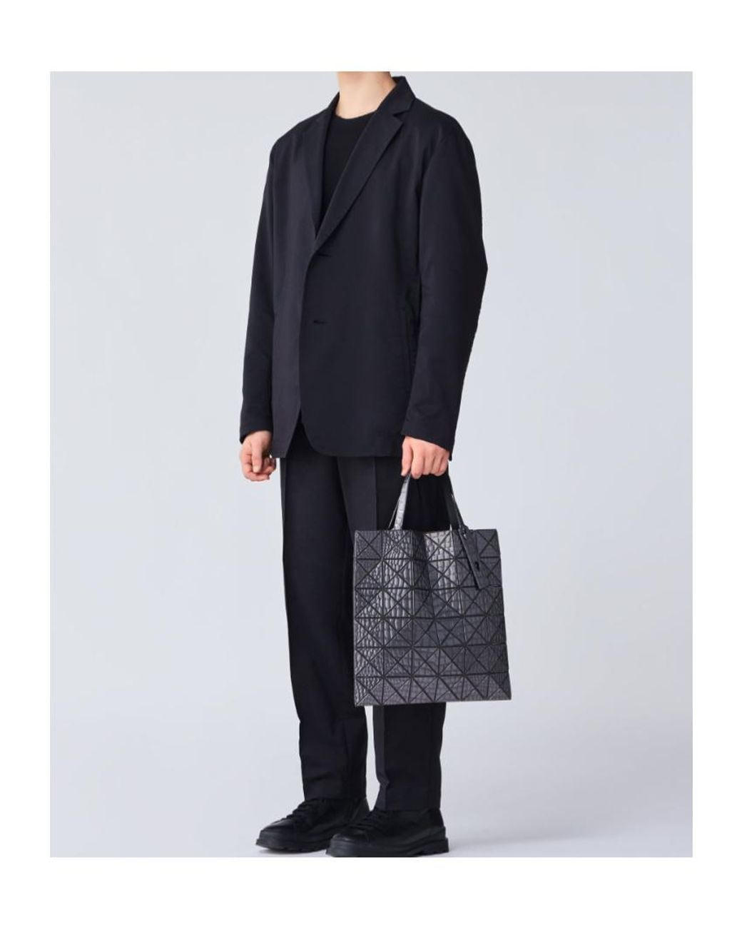 Issey Miyake Black Geometric Tote Bag